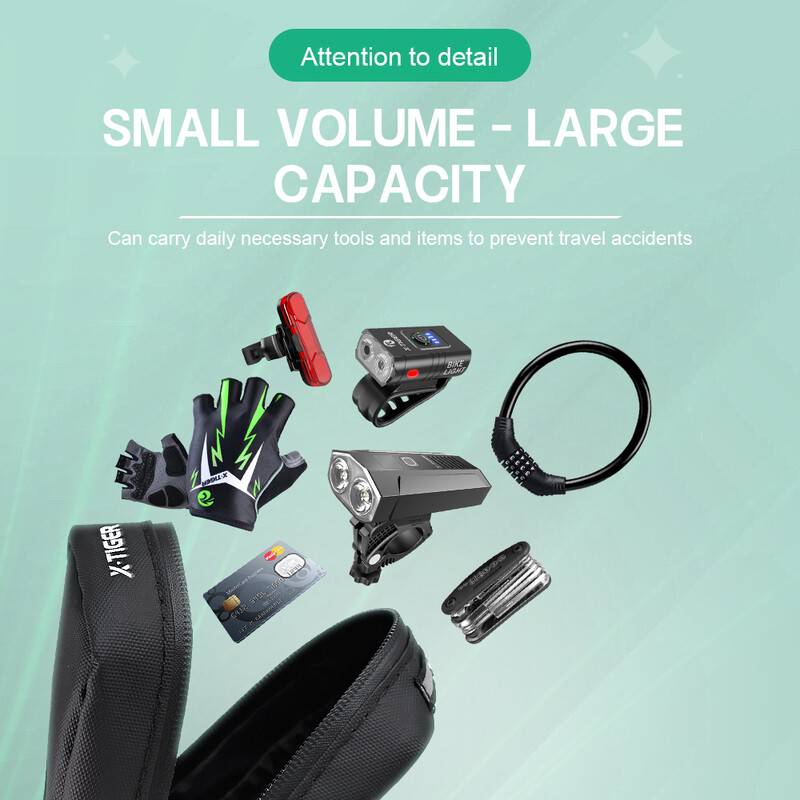 X-TIGER Geantă de coadă pentru bicicletă Geantă de pernă pentru bicicletă de drum Geantă de șa rezistentă la apăMini geantă pentru agățat