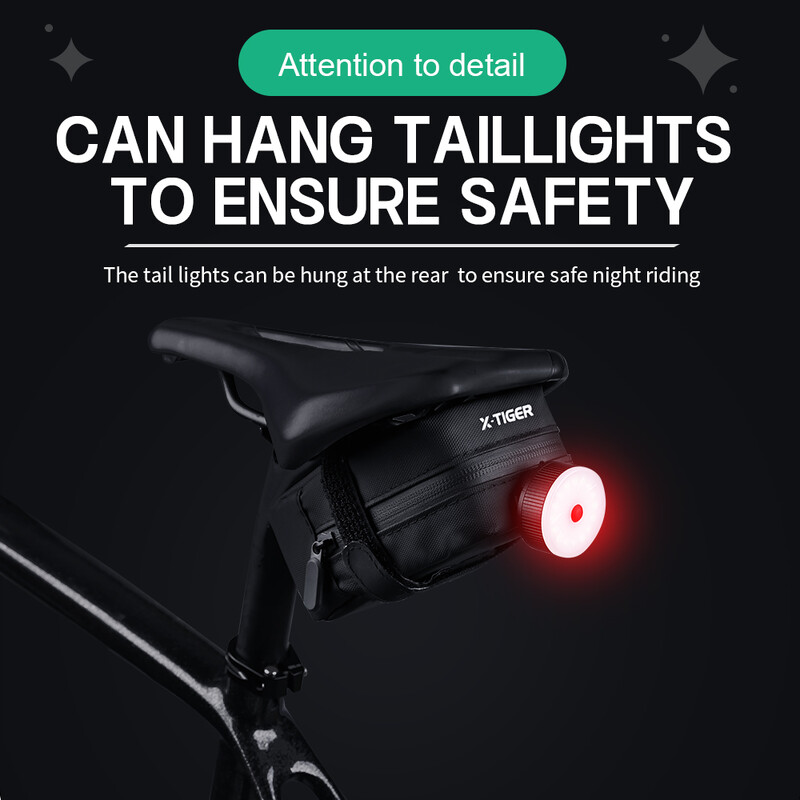 X-TIGER Geantă de coadă pentru bicicletă Geantă de pernă pentru bicicletă de drum Geantă de șa rezistentă la apăMini geantă pentru agățat
