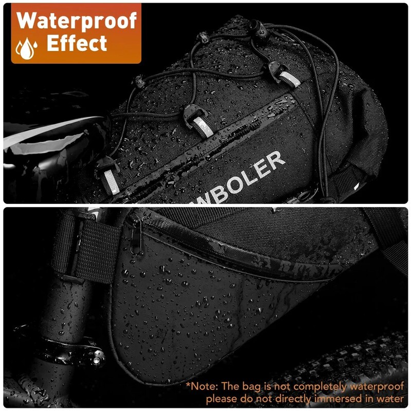 NEWBOLER Geantă pentru bicicletă, impermeabilă, 10L, de capacitate mare, geantă pentru șa pentru bicicletă, geantă pliabilă pentru ciclism, pentru spate, MTB, portbagaj rutier, ambalare pentru bicicletă