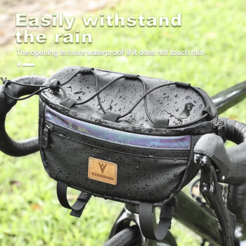 Τσάντα ποδηλάτου Portable Handlebar Pannier Σακίδιο πολλαπλών χρήσεων αδιάβροχο σακίδιο πλάτης MTB Road Cycling Frame Tube Bag Elastic Band τσάντα 2024