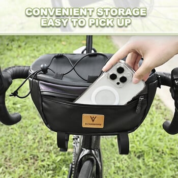 Τσάντα ποδηλάτου Portable Handlebar Pannier Σακίδιο πολλαπλών χρήσεων αδιάβροχο σακίδιο πλάτης MTB Road Cycling Frame Tube Bag Elastic Band τσάντα 2024