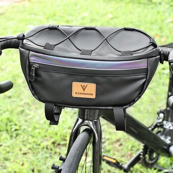 Τσάντα ποδηλάτου Portable Handlebar Pannier Σακίδιο πολλαπλών χρήσεων αδιάβροχο σακίδιο πλάτης MTB Road Cycling Frame Tube Bag Elastic Band τσάντα 2024