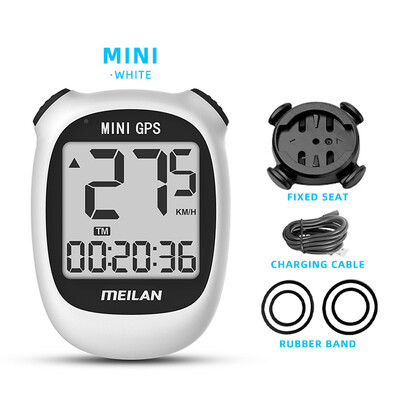 Meilan M3 MINI GPS Velosipēds dators velosipēds GPS Spidometrs Ātrums Augstums DST Brauciena laiks Bezvadu Balts jauniešu riteņbraukšana Odometrs