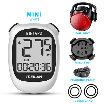 Meilan M3 MINI GPS Velosipēds dators velosipēds GPS Spidometrs Ātrums Augstums DST Brauciena laiks Bezvadu Balts jauniešu riteņbraukšana Odometrs
