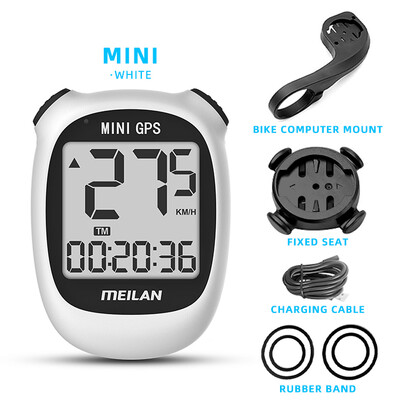 Meilan M3 MINI GPS Velosipēds dators velosipēds GPS Spidometrs Ātrums Augstums DST Brauciena laiks Bezvadu Balts jauniešu riteņbraukšana Odometrs
