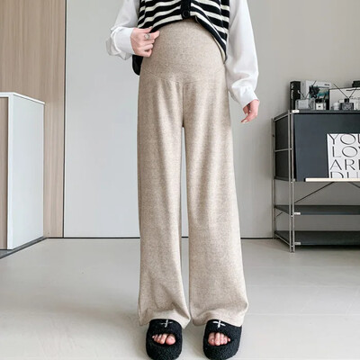 Πετσέτα μητρότητας με καμπάνα παντελόνι από κασμίρ Φθινόπωρο Χειμώνας Νέο στυλ Ψηλόμεση Αδυνάτισμα Εξωτερικά ρούχα με ίσιο πόδι Έγκυες γυναίκες