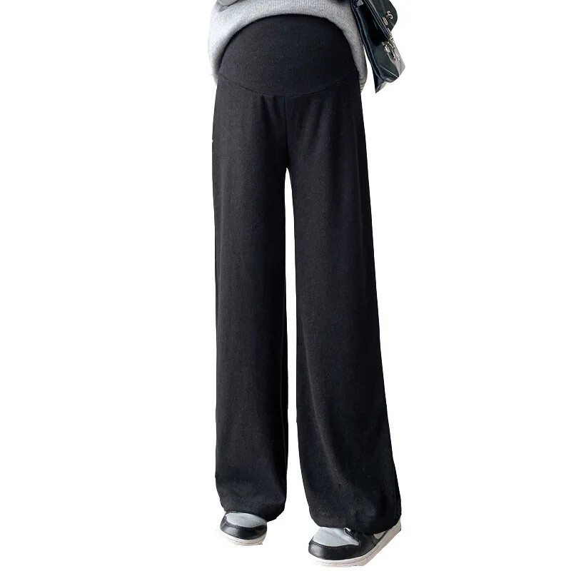 Πετσέτα μητρότητας με καμπάνα παντελόνι από κασμίρ Φθινόπωρο Χειμώνας Νέο στυλ Ψηλόμεση Αδυνάτισμα Εξωτερικά ρούχα με ίσιο πόδι Έγκυες γυναίκες