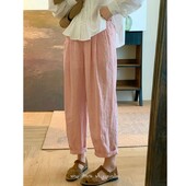 M-3XL Καλοκαιρινή έγκυος Γυναίκα Βαμβακερό λινό παντελόνι ψηλόμεσο μέχρι τον αστράγαλο Παντελόνι κοιλιάς εγκυμοσύνης Casual Cropped παντελόνι εγκυμοσύνης