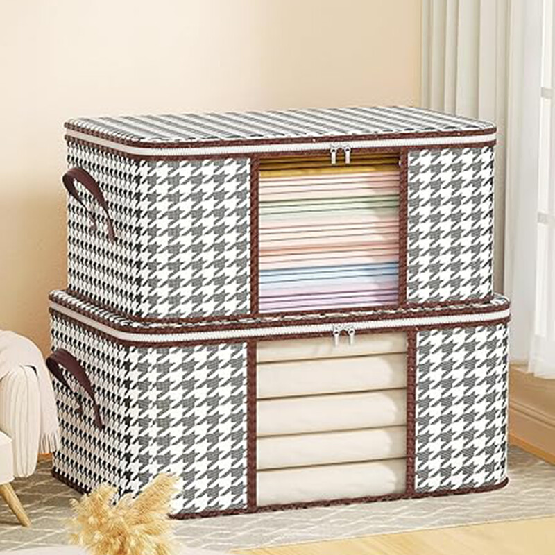 Redzams lielas ietilpības glabāšanas kaste Pārnēsājams mājsaimniecības apģērbu organizators ar rokturiem salokāms putekļu necaurlaidīgs segas rāvējslēdzēja konteiners