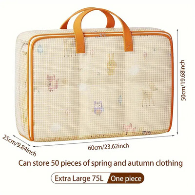 Sklopiva torba za pohranu PVC vodootporna prozirna torba za pohranu za pohranu velikog kapaciteta Kućanska odjeća Vreća za pohranu popluna Organizacija