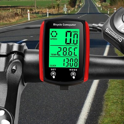 Computer de ciclism CNC Vitezometru GPS Calculator pentru biciclete rezistent la apă Contor kilometric cu fir Cronometru pentru bicicletă cu iluminare din spate verde Engleză