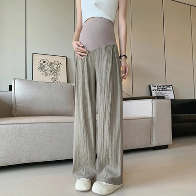 Ανοιξιάτικο Καλοκαίρι Λεπτό Παντελόνι εγκυμοσύνης Casual Style Παντελόνι Καμπάνα Νέο Εξωτερικό 2024 για Έγκυες Παντελόνια εγκυμοσύνης