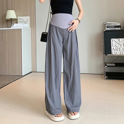 Ανοιξιάτικο Καλοκαίρι Λεπτό Παντελόνι εγκυμοσύνης Casual Style Παντελόνι Καμπάνα Νέο Εξωτερικό 2024 για Έγκυες Παντελόνια εγκυμοσύνης