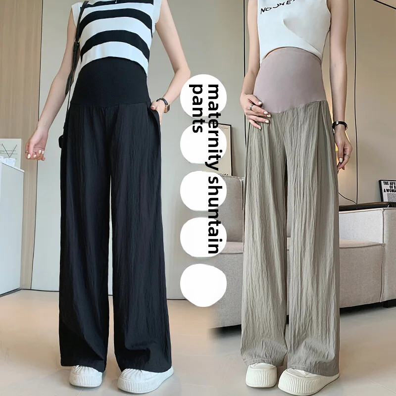 Ανοιξιάτικο Καλοκαίρι Λεπτό Παντελόνι εγκυμοσύνης Casual Style Παντελόνι Καμπάνα Νέο Εξωτερικό 2024 για Έγκυες Παντελόνια εγκυμοσύνης