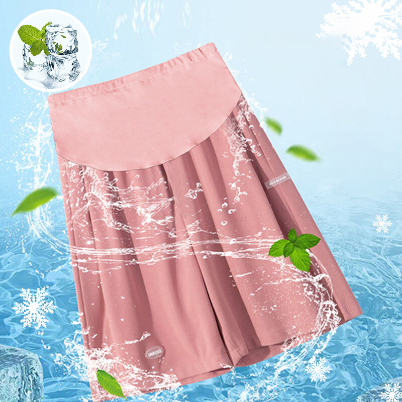 Kismama Nyári Nagy méretű, magas derekú nadrágok terhes nőknek, kismama széles szárú bő rövidnadrágok női terhesség Capris