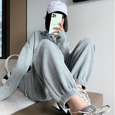 Παντελόνια εγκυμοσύνης Άνοιξη 2023 Μοντέρνα εξωτερικά ενδύματα Φαρδιά τσεκ μέσης Παντελόνια Casual αθλητικά υποδήματα για έγκυες γυναίκες