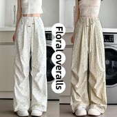 Ψηλόμεσο χαλαρό παντελόνι για έγκυες, καλοκαιρινές λεπτές λευκές φούτερ σε αμερικανικό στυλ