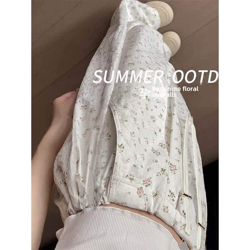 Ψηλόμεσο χαλαρό παντελόνι για έγκυες, καλοκαιρινές λεπτές λευκές φούτερ σε αμερικανικό στυλ