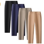 2024-es kiváló minőségű női alkalmi leggings Rugalmas magas derekú munkanadrág tavaszi/nyári ingázási nadrág, egyenes szárú nadrág 10XL