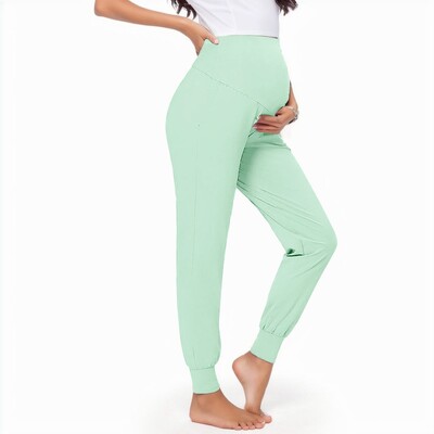 Γυναικείο Casual Παντελόνι εγκυμοσύνης Stretch Άνετο Μονόχρωμο Παντελόνι Lounge Έγκυος ψηλόμεσο παντελόνι με τσέπη