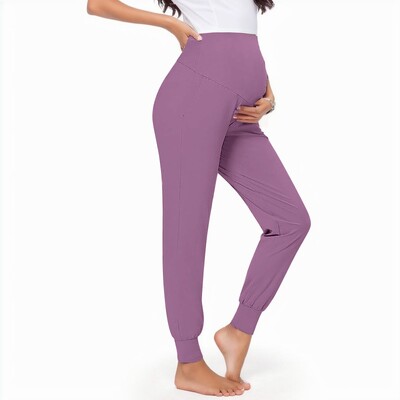 Γυναικείο Casual Παντελόνι εγκυμοσύνης Stretch Άνετο Μονόχρωμο Παντελόνι Lounge Έγκυος ψηλόμεσο παντελόνι με τσέπη