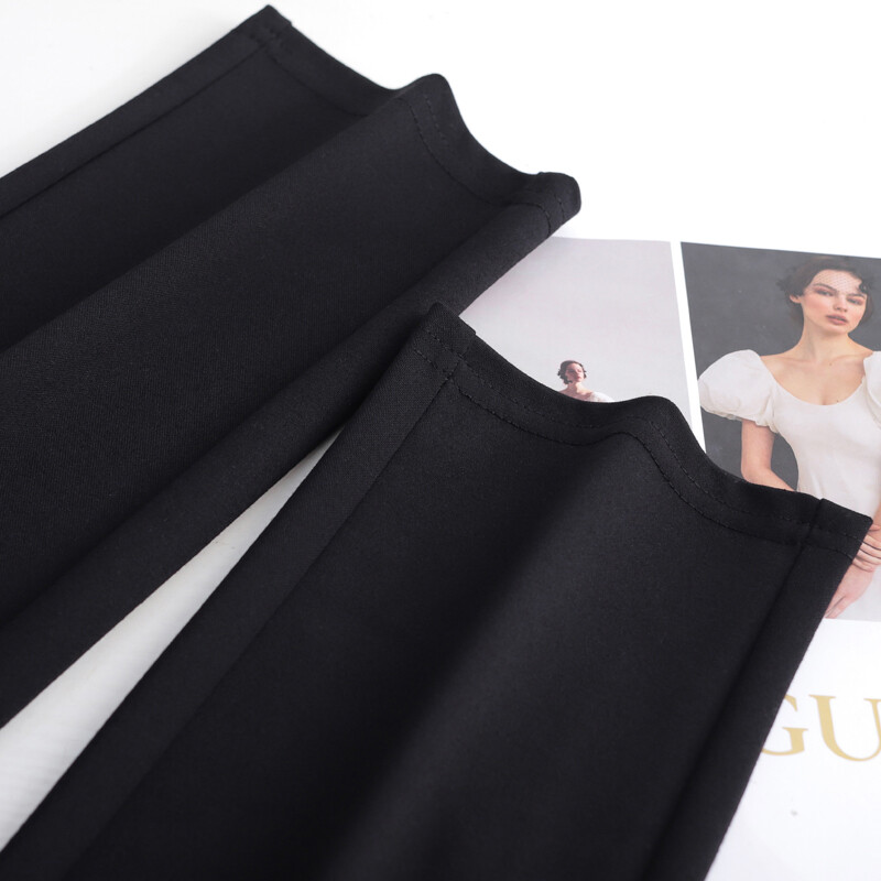 OUMENGKA Ženska modna uredska modna odjeća za proljeće i jesen Ravno odijelo Hlače Vintage crne ženske hlače visokog struka Mujer S-5XL