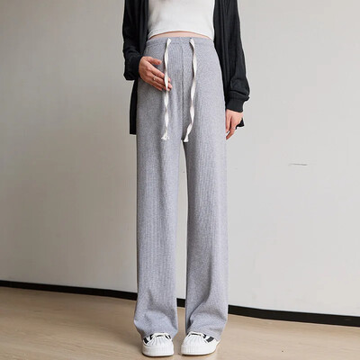 Donji dio zvona za trudnice Ležerna gornja odjeća ravnih nogavica za trudnice Proljeće jesen 2024. Novi stil Pojas bez struka