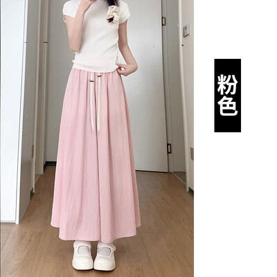 Vienkrāsains Grūtnieču vasaras platas kājas Bikses Elastība Savelkams viduklis Grūtniecei Bikses ar augstu vidukli brīvi biksīšu svārki