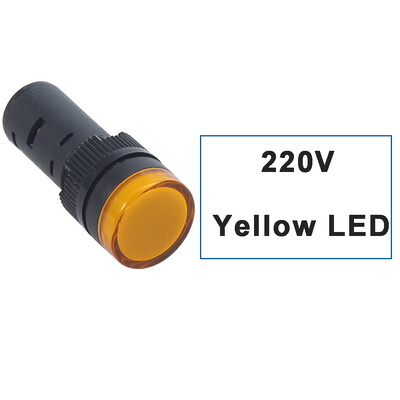 10 vnt./stal. Atsparus vandeniui AD16-22DS 22mm 12V24V220V Raudona Mėlyna Žalia Balta Geltona skydelio tvirtinimo signalinė maitinimo LED indikatoriaus lemputė