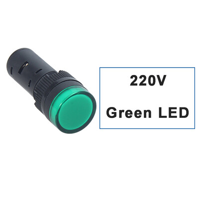 10 vnt./stal. Atsparus vandeniui AD16-22DS 22mm 12V24V220V Raudona Mėlyna Žalia Balta Geltona skydelio tvirtinimo signalinė maitinimo LED indikatoriaus lemputė