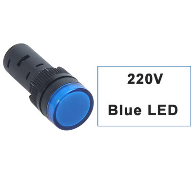 10 vnt./stal. Atsparus vandeniui AD16-22DS 22mm 12V24V220V Raudona Mėlyna Žalia Balta Geltona skydelio tvirtinimo signalinė maitinimo LED indikatoriaus lemputė
