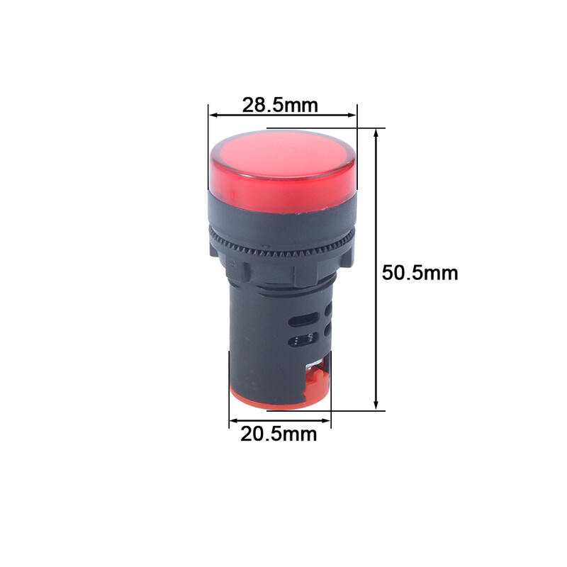 10 vnt./stal. Atsparus vandeniui AD16-22DS 22mm 12V24V220V Raudona Mėlyna Žalia Balta Geltona skydelio tvirtinimo signalinė maitinimo LED indikatoriaus lemputė 