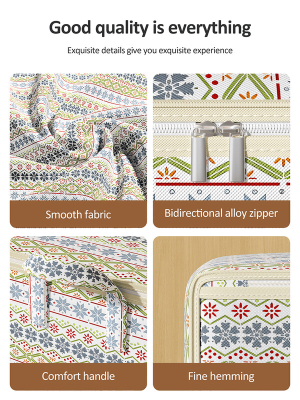 1PC torba za pohranu u boemskom stilu s patentnim zatvaračem, torba za pohranu velikog kapaciteta, otporna na prašinu, prikladna za kućnu pohranu, klasificirana pohrana