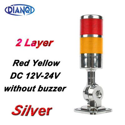 2 sluoksniai Sukamas 180 Stack lemputė Raudona įspėjamoji pramoninė lemputė CNC staklėms DC 24V 12V AC220V 110V Nuolat mirksi LED lemputė