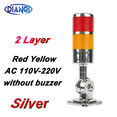 2 sluoksniai Sukamas 180 Stack lemputė Raudona įspėjamoji pramoninė lemputė CNC staklėms DC 24V 12V AC220V 110V Nuolat mirksi LED lemputė