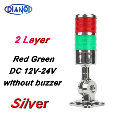2 sluoksniai Sukamas 180 Stack lemputė Raudona įspėjamoji pramoninė lemputė CNC staklėms DC 24V 12V AC220V 110V Nuolat mirksi LED lemputė