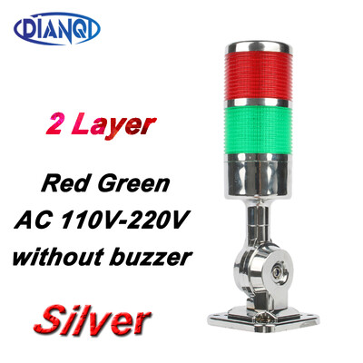 2 sluoksniai Sukamas 180 Stack lemputė Raudona įspėjamoji pramoninė lemputė CNC staklėms DC 24V 12V AC220V 110V Nuolat mirksi LED lemputė