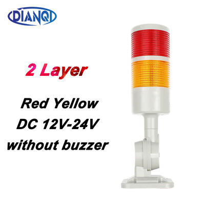 2 sluoksniai Sukamas 180 Stack lemputė Raudona įspėjamoji pramoninė lemputė CNC staklėms DC 24V 12V AC220V 110V Nuolat mirksi LED lemputė