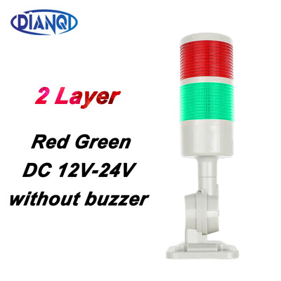 2 sluoksniai Sukamas 180 Stack lemputė Raudona įspėjamoji pramoninė lemputė CNC staklėms DC 24V 12V AC220V 110V Nuolat mirksi LED lemputė