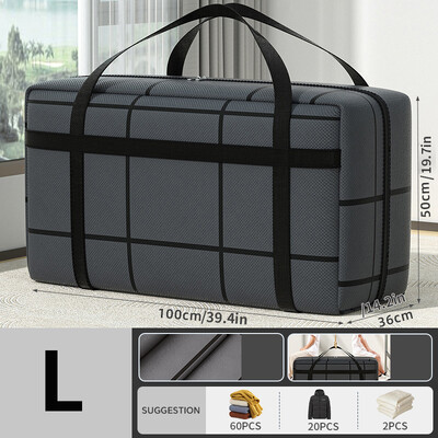 Πτυσσόμενη τσάντα αποθήκευσης Μεγάλης χωρητικότητας Πακέτο αποσκευών Παχύνοντας με φερμουάρ με φερμουάρ Αποσκευή ντουλάπα Organizer Τσάντες μετακίνησης