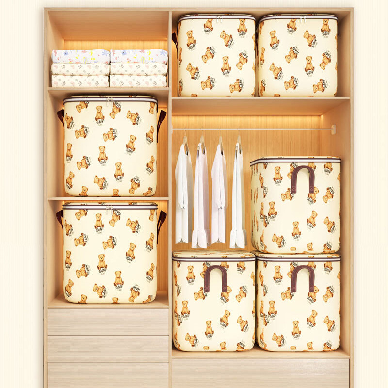 Új, nagy kapacitású ruhatároló táskák Szekrényrendezők Tárolóládák Összehajtható tároló Játékkonténerek Doboz porálló mozgótáska