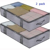 Οργανωτή αποθήκευσης παπουτσιών κάτω από το κρεβάτι για παιδιά και ενήλικες, χωράει 14 ζευγάρια παπούτσια, στιβαρή οργάνωση κάτω από το κρεβάτι με 2 δυνατά φερμουάρ