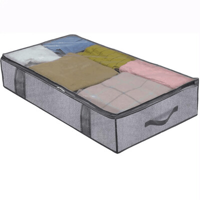 Οργανωτή αποθήκευσης παπουτσιών κάτω από το κρεβάτι για παιδιά και ενήλικες, χωράει 14 ζευγάρια παπούτσια, στιβαρή οργάνωση κάτω από το κρεβάτι με 2 δυνατά φερμουάρ