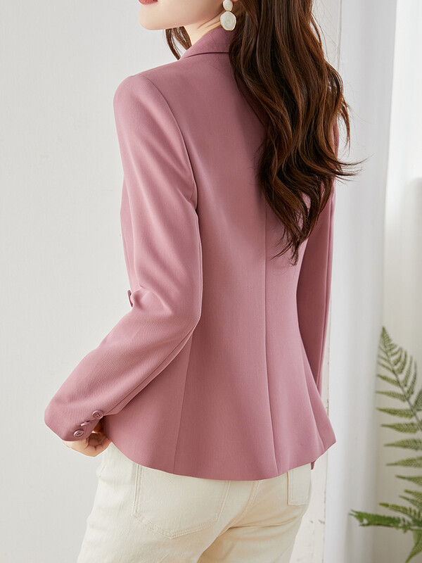 Ανοιξιάτικο σακάκι Vimly 2023 για γυναίκες Κομψό κομψό κορεάτικο σακάκι κοντό ανοιχτό μπροστινό μακρυμάνικο γραφείο εργασίας V7876