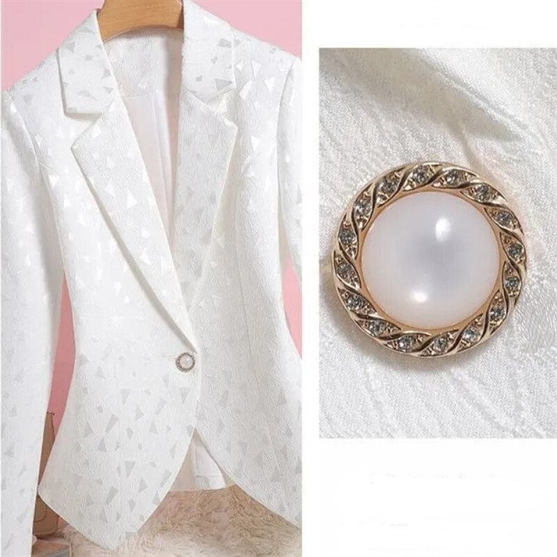 Costum subțire Blazer femei Blazer jacquard Diamond Outwear primăvară toamnă femei paltoane jachetă haine albe sacouri simple de birou pentru dama