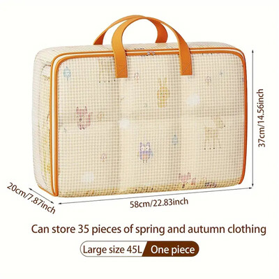 Αναδιπλούμενη τσάντα αποθήκευσης PVC αδιάβροχη διαφανής μετακίνηση Τσάντα αποθήκευσης μεγάλης χωρητικότητας Παπλωματοθήκη ρούχων οικιακής χρήσης Οργάνωση τσάντα αποθήκευσης