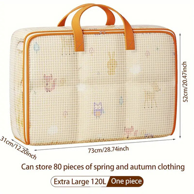 Αναδιπλούμενη τσάντα αποθήκευσης PVC αδιάβροχη διαφανής μετακίνηση Τσάντα αποθήκευσης μεγάλης χωρητικότητας Παπλωματοθήκη ρούχων οικιακής χρήσης Οργάνωση τσάντα αποθήκευσης