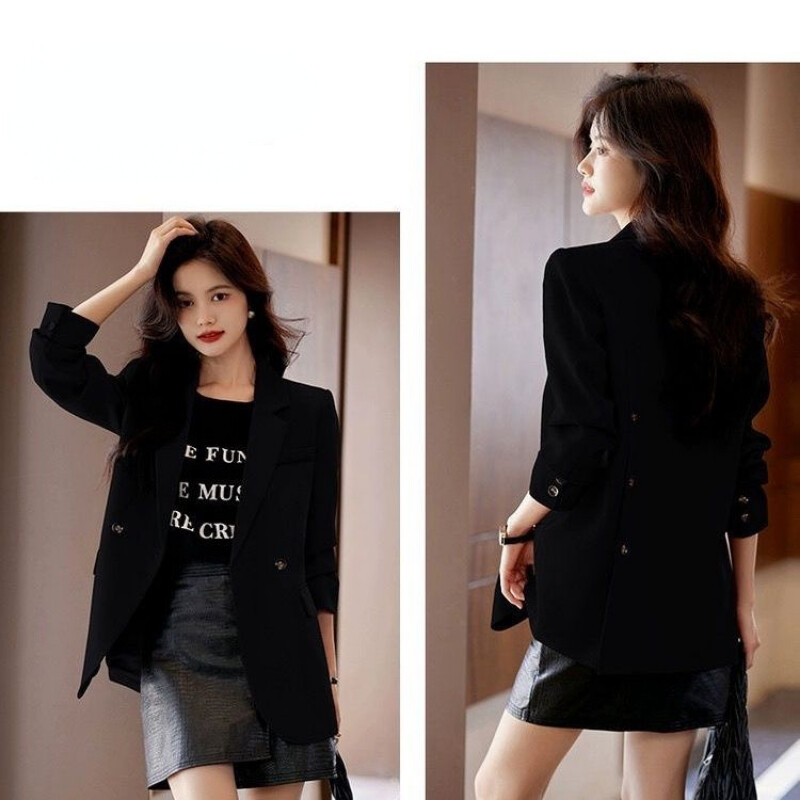 Ülikond Jakid Naiste Rõivad Bleiser Kevad sügismantel Korea šikk pikkade varrukatega Kohandatud nööbid Solid Mantlid Uus