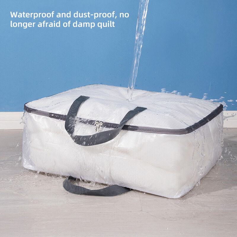 Geantă de depozitare lenjerie de pat Organizare pentru garderobă Cutie de depozitare transparentă de mare capacitate Saltea pilota pilota Cuvernă Geanta de depozitare a hainelor