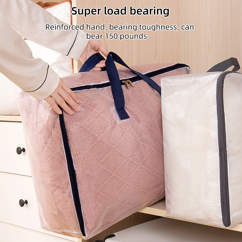 Geantă de depozitare lenjerie de pat Organizare pentru garderobă Cutie de depozitare transparentă de mare capacitate Saltea pilota pilota Cuvernă Geanta de depozitare a hainelor
